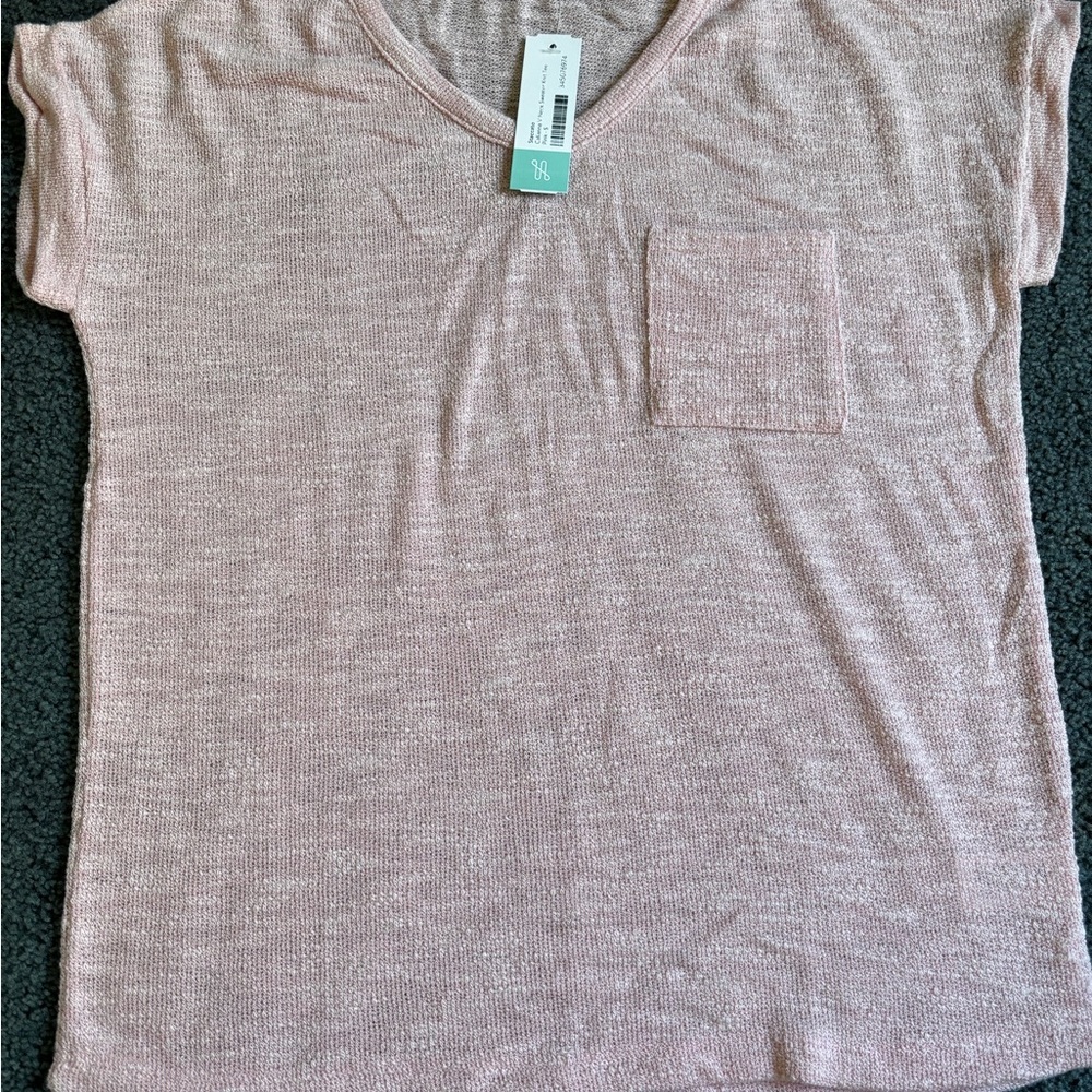 Staccato from Stitch fix Pink Short Sleeve Knit Top size small
